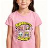 Children's Cotton T-shirts SuperKitties Cartoon Print Kids Short Sleeve Cute Boys Girls 2-12Y Tees Casual Crew Neck Tops Summer