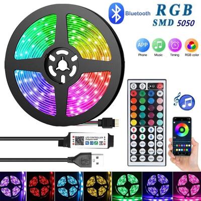 44 Tasten 30M Smart Bluetooth 5050 LED-Streifenlichter Infrarotsteuerung RGB5050 Flexible 5V Neon-Eisbeleuchtungslampe für Schlafzimmerdekoration TV-Hintergrundbeleuchtung