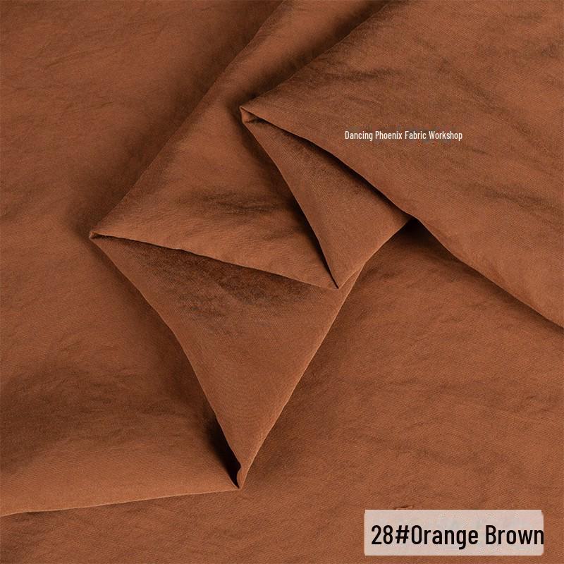 Retro Pískově Praná Matná Měděná Amoniaková Hedvábná Tkanina - Nepružný Mlhavě Mrazivý Materiál na Top/Sukni