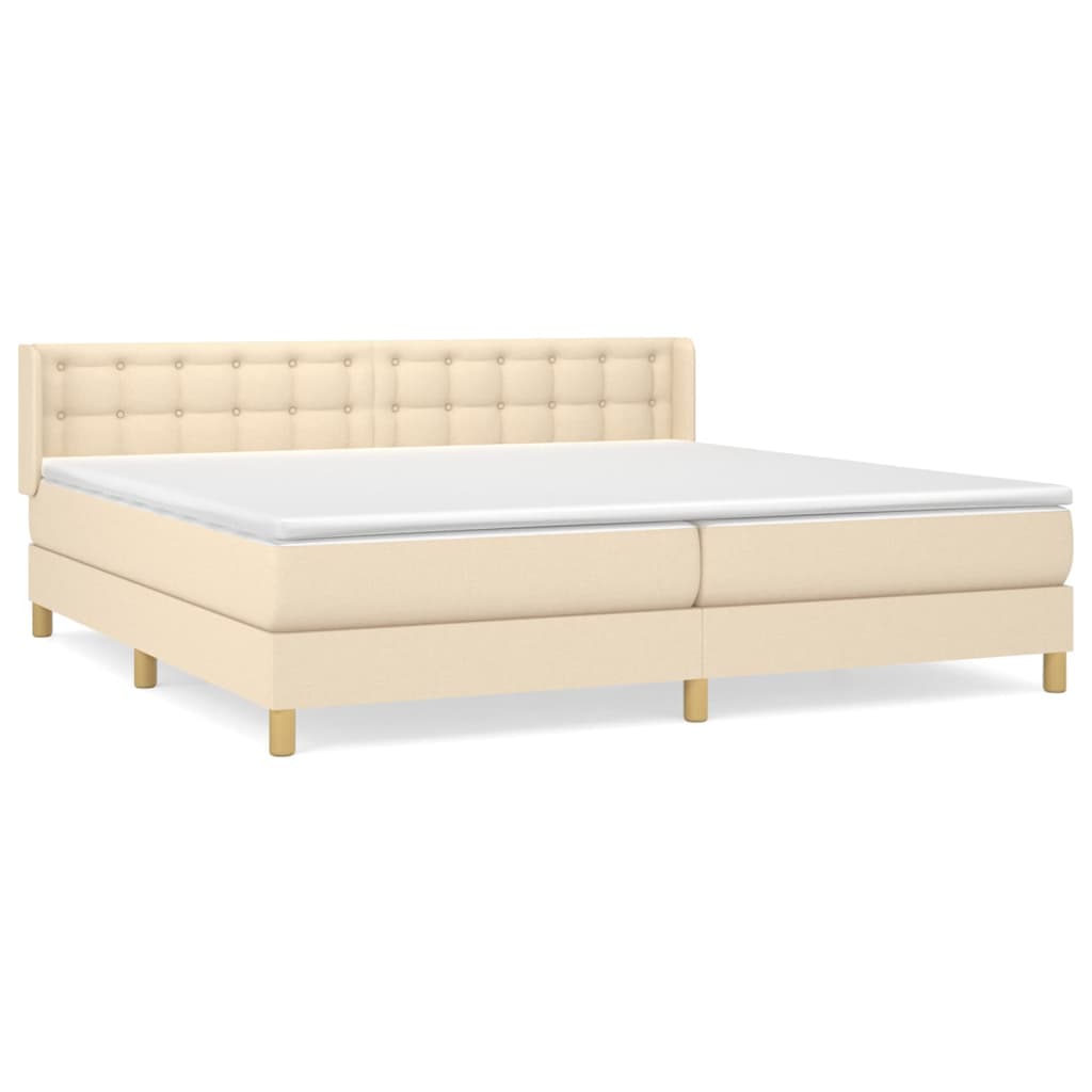 Vidaxl Continental Bed With Mattress, Cream, Fabric, 180X200 Cm