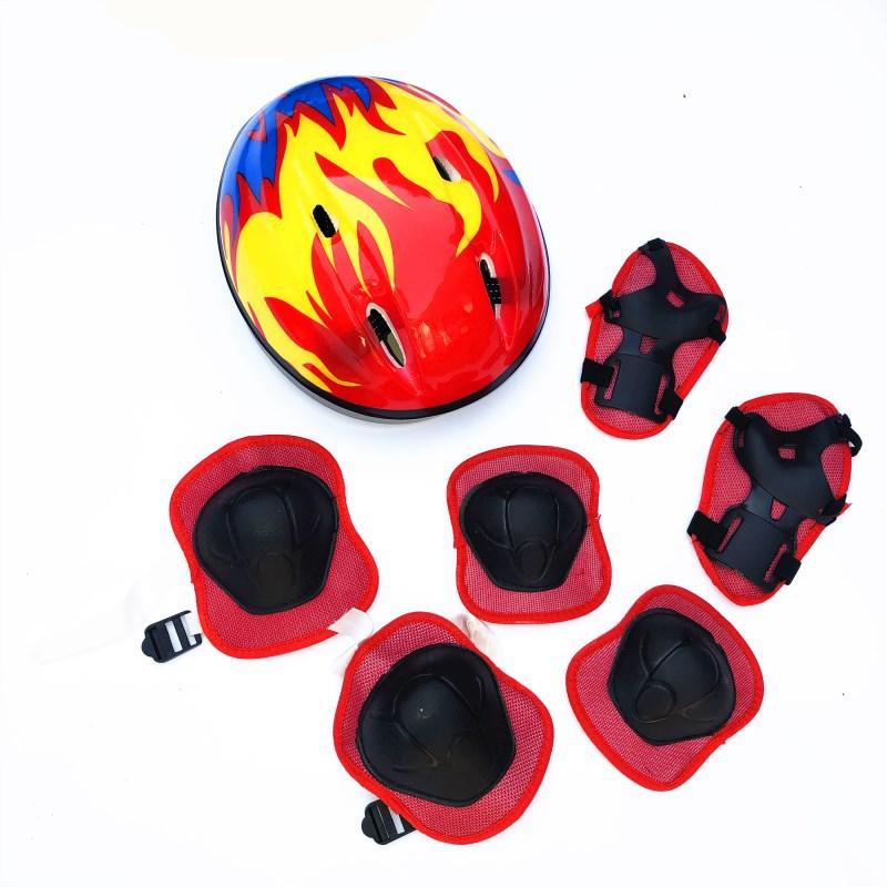 Children's sports bicycle helmet, riding balance scooter, hat protective gear set 7-piece equipment