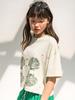 EDENIK Shell Pattern Crop Short Sleeve T-Shirt_Yellow Green