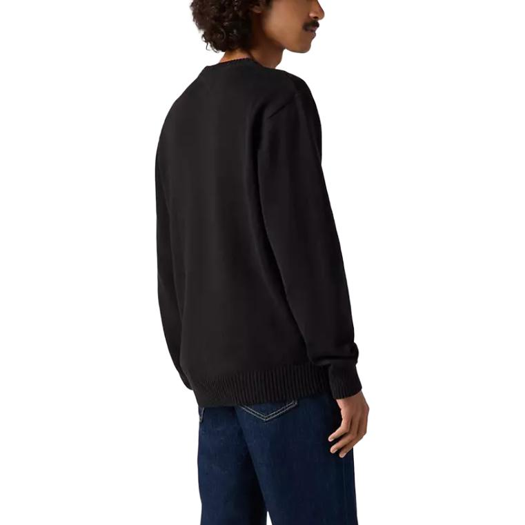 Levis Simple Comfortable Versatile Loose Long Sleeve Knit Sweater Men tops Black 0002E-0001