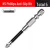 Impact-Resistant Non-Slip Phillips Head Bits: Strong Magnetic, High Hardness, Hex Wind Set for Electric Drills and Screwdrivers.