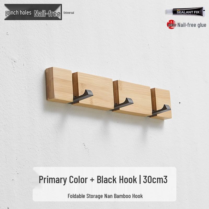 Wall-Mounted Clothes Rack with Hooks for Bedroom or Entryway Behind Door