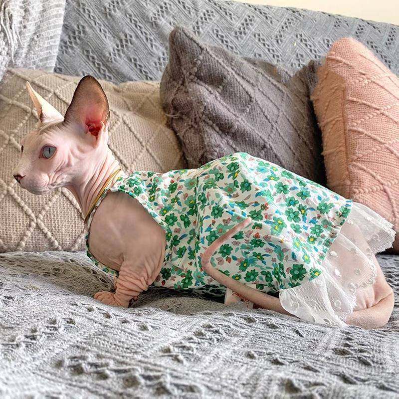 Sommer Sphynx Katze Hund Kleidung Luxus Prinzessin Kleidung Für Haarlosen Katzen Kostüm Kätzchen Weste Kostüm Welpen Rock Niedlich
