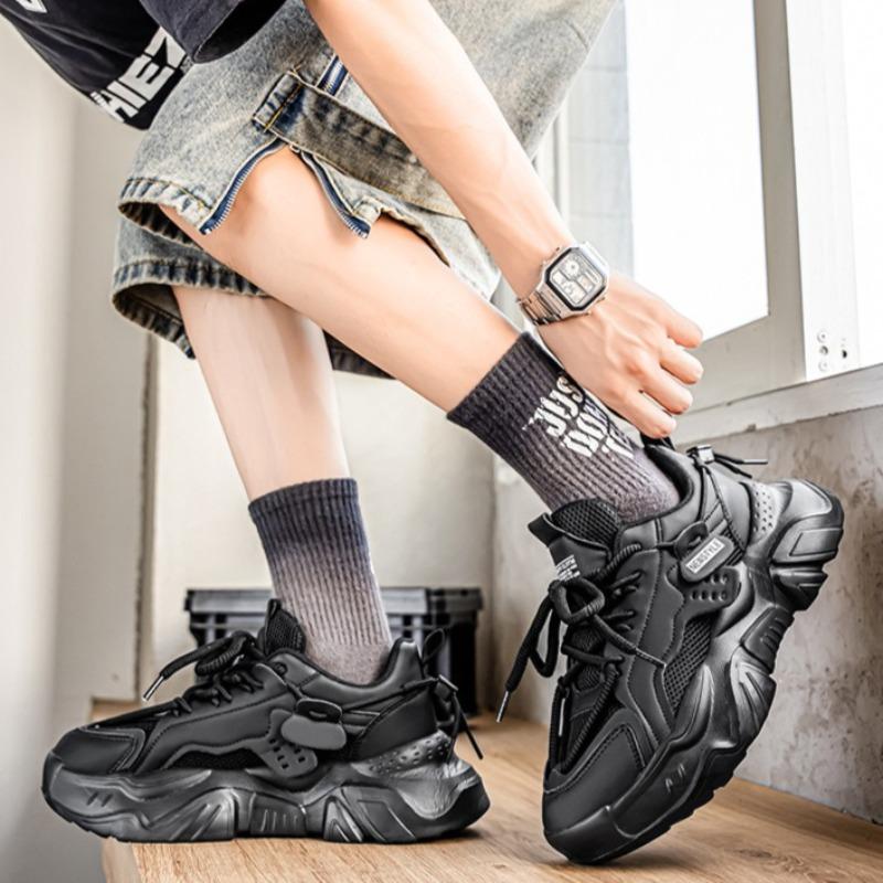 Fashion Men's Platform Sneakers 2025New Thick Sole Casual Shoes Breathable Mesh Sport Running Shoes for Men Lace Up Training Shoes Tenis