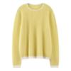 Women's 100% Pure Cashmere Color Block Round Neck Sweater