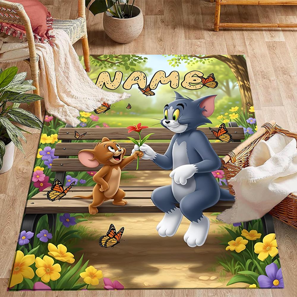 Looney Bulldog Fiery Attitude Personalized Text Carpet Perfect for Entryway Foyer Bedrooms Outdoor Anti-slip Rug Anime Office Decor Spiritual Gift