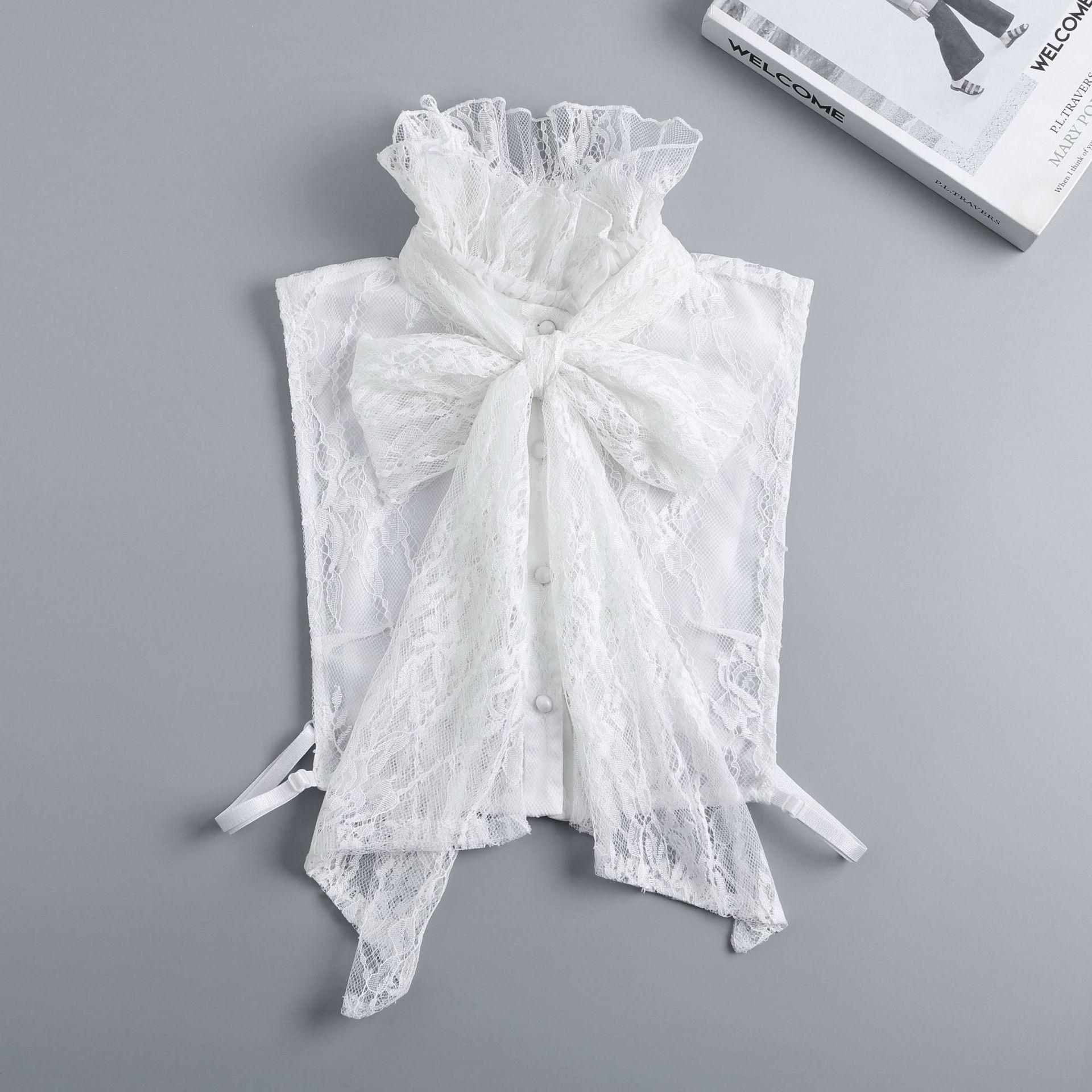 

Женская рубашка с галстуками-лентами на шее, съемный воротник-обманка для осени, съемный воротник-обманка для свитеров, шейные аксессуары