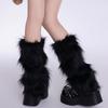 Hot Girl Black Plush Leg Cover Subculture Autumn and Winter Plush Pile Calf Socks Women Wide Leg Slimming Ladies Leg Cover
