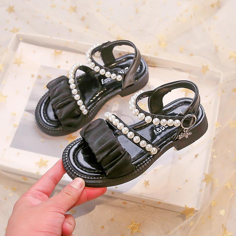 

Босоніжки для дівчаток Літні дитячі босоніжки принцеси Модні римські босоніжки для маленької дівчинки на м якій підошві 26 чорний