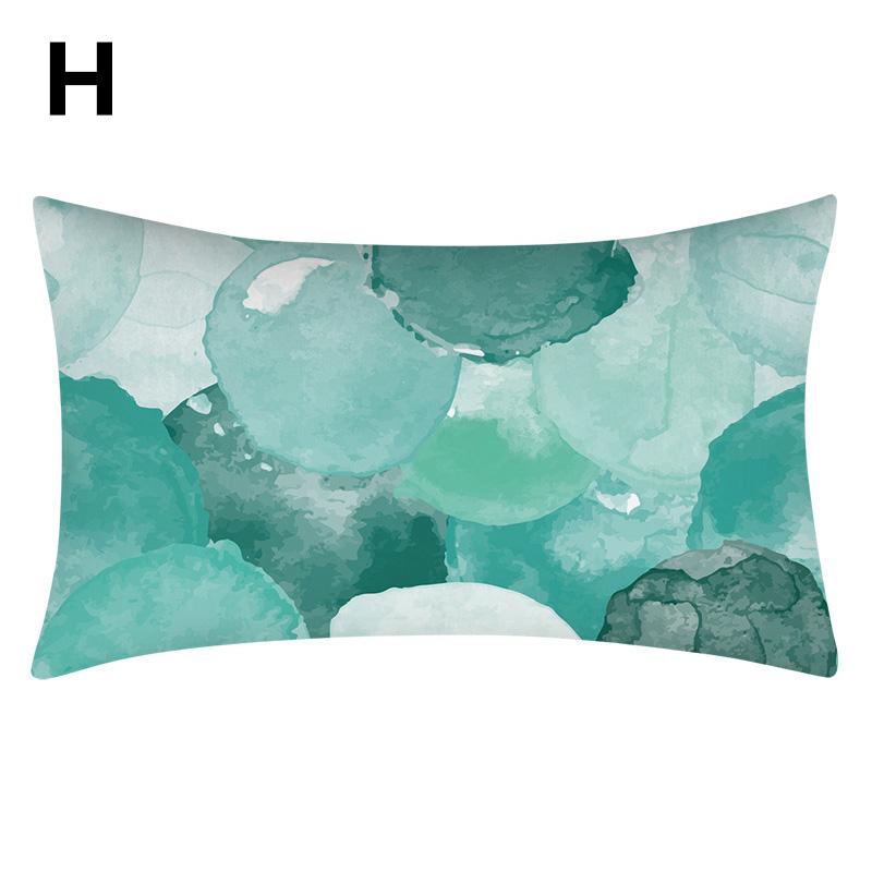 1PC Home Decor Cushion Cover Protector Teal Blue Rectangular Lumbar Pillowcase Pillow Case 30x50cm