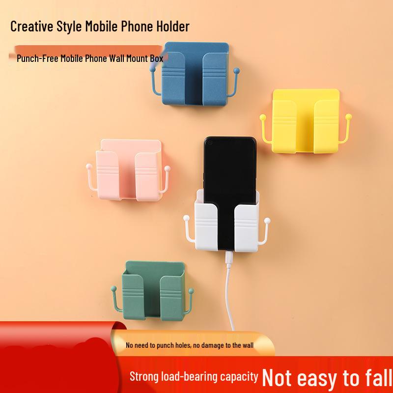 

Wall-Mount Charging Rack: No-Drill Phone & Remote Holder Random Color - 1 Pack