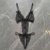 Deep V Neck Lace Bow Bodysuit Transparent Lace Sling Nightwear Sweet Women Lingerie  Ladies