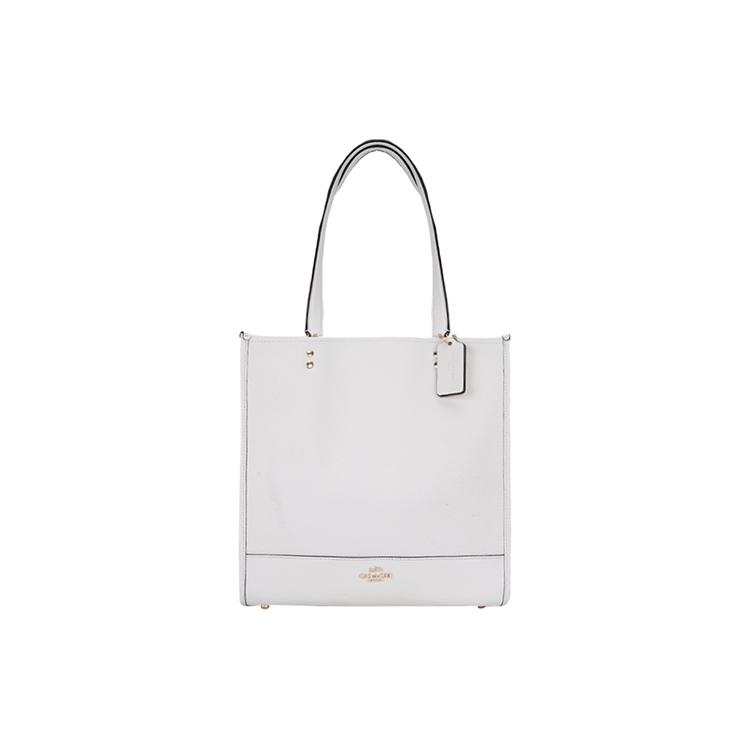 

New COACH Dempsey Canvas With Leather Tote Bag, Shopping Bag, Shoulder Bag Women s White 1921-IMCHK 30.0*15.0*32.0CM