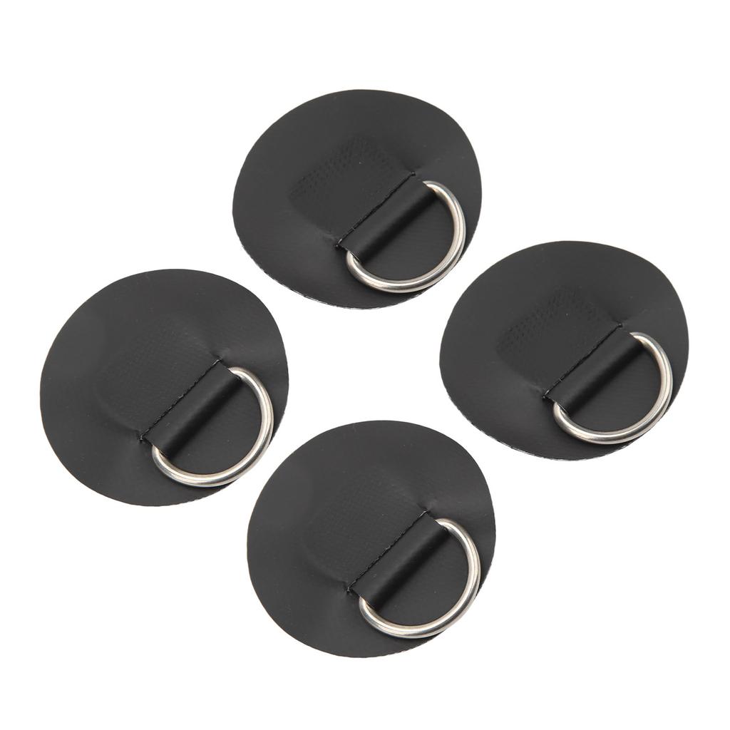 4PCS D Ring Patch PVC Stainless Steel Surfboard Single Layer Round Shape D Ring Pad for Inflatable Boat Kayak Canoe