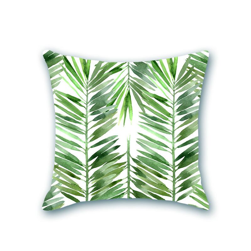 New Plant Print Decorative Imitation Super Soft Pillow Case Nordic Floral Sofa Office Bedside Cushion Cover