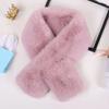 Cross Scarf Faux Rabbit Fur Thickened Soft Cozy Plush Cold Resistant Solid Color Autumn Winter Women Neck Warmer Collar Scarf for Daily Life