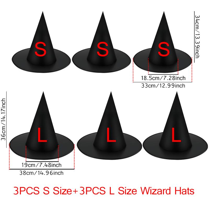 Halloween Hat Witch Wizard Black Hat S/L 2 Sizes Available Home Courtyard Decoration Masquerade Halloween Costume Party Prop ZYF