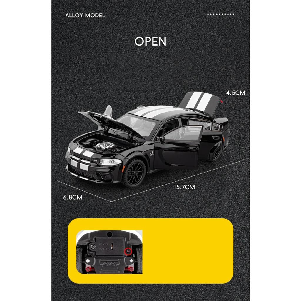 1/32 DODGE Charger SRT Hellcat Alloy Sports Car Model Diecast Muscle Racing Vehicles Car Model Simulation Sound Light Kids Gifts