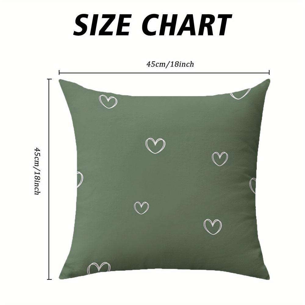 Moss Heart square Jacquard Pillow Cover for Sofa Office Waist Cushion Cover Home Decorative Pillowcase