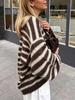 2026 Autumn/Winter Striped Loose Knit Cardigan Sweater - Retro Lazy Style Top