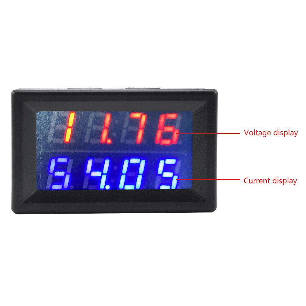 DC100V/200V 50A/100A Digitales Voltmeter Amperemeter 4 Stellen 0,28" Dual-LED Ampere Volt Spannung Strom Messgerät Detektor Tester mit Shunts