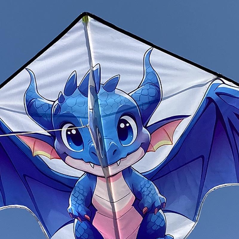 Blue Dragon Kite: 2026 Triangular Long-Tailed Model for Adults & Children