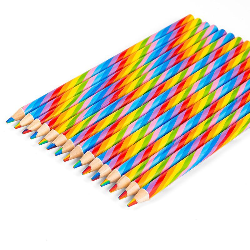 Bunte Regenbogen-Bleistifte für Kinder - Mehrfarbig mit gleichem Kern für kreative Schülerpreise