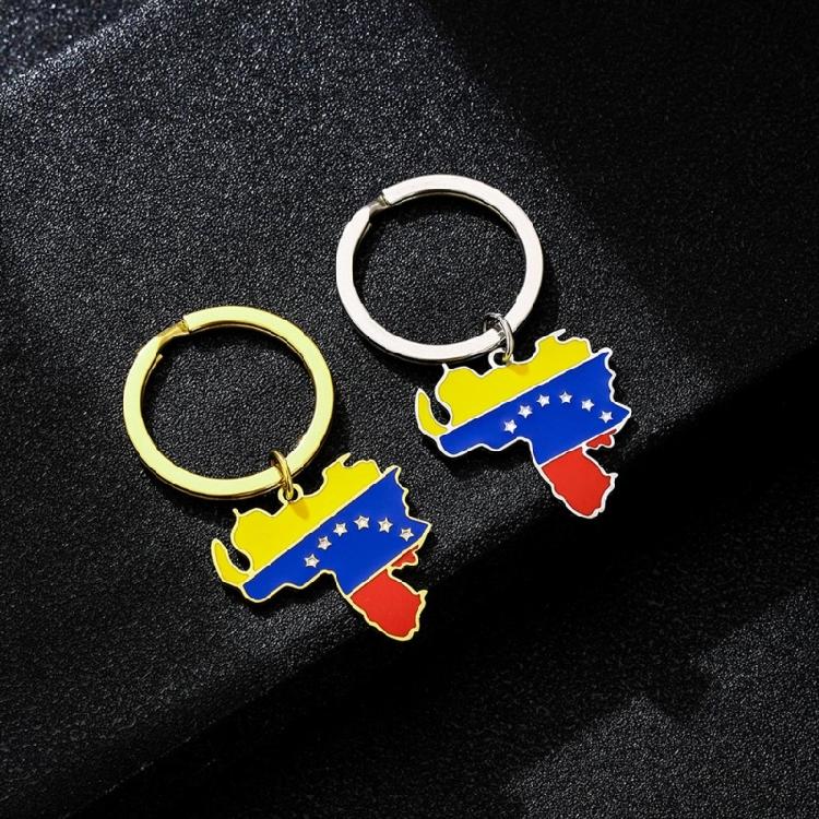 Venezuela Map Flag Keychain Pendant Keyring Support Venezuela Gift Rustproof