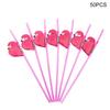 50Pcs Flamingo Drinking Straws Tropical Umbrellas Pineapple Juice Cocktail Disposable Juice Straws Hawaii Party Decoration
