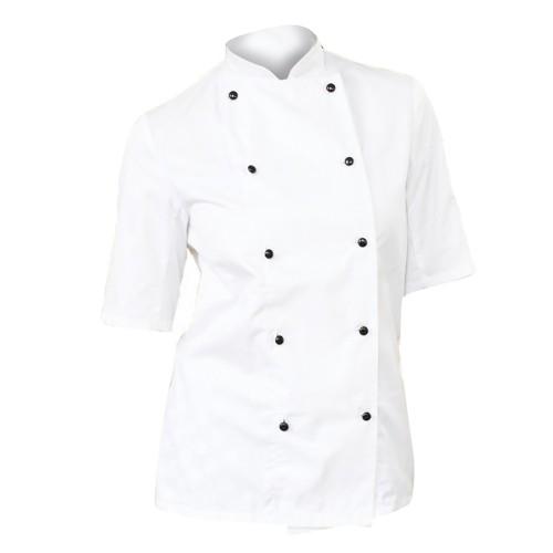 Dennys Womens/Ladies Lightweight Short Sleeve Chefs Jacket / Chefswear