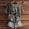Women's Cute Sweater Knitted Fashion Casual Round-neck Short-sleeved  Cozy Print Top