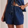 Western Style Summer Fashion Casual Vest Denim Suit Shorts Casual Vest and Shorts Set