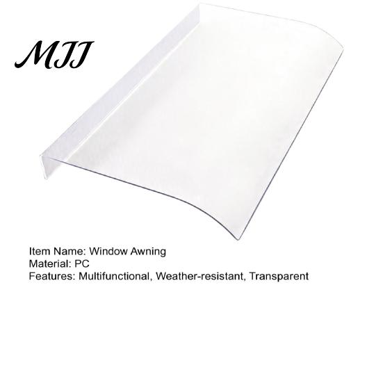 Home Window Rain Guard Exterior Awning, Invisible Shelter Cover, Outside Front Door Canopy, Heavy Duty Protection Weatherproof PET Awnings for