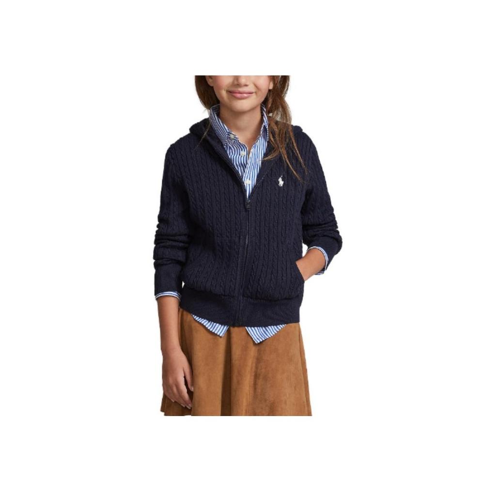 Polo Ralph Lauren Hoodie Kids Solid Color Logo Embroidery Knitted Hooded Kids Hoodies Navy-Blue CWPOSWEG6820383-410