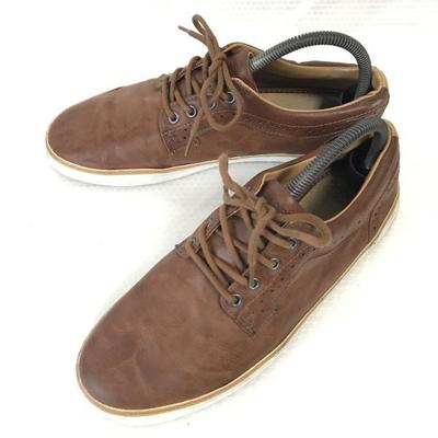 PULL&BEAR Leder Sneaker mit schlichter Zehenpartie Herren 41 Braun Freizeitschuhe(GEBRAUCHT)