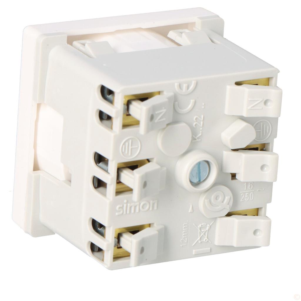K45 Socket with Grounding 16A/230V~, Quick Connectors, White