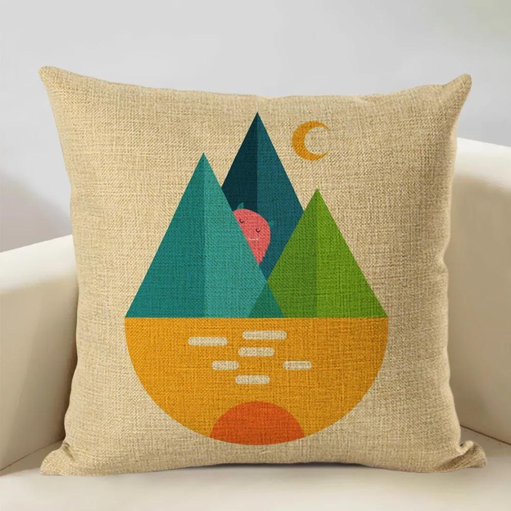 Animal Cushion Cover Linen Pillowcase Decorative Sofa Pillow Cover Home Decor Hedgehog Fox Bear Pillow Cases CM