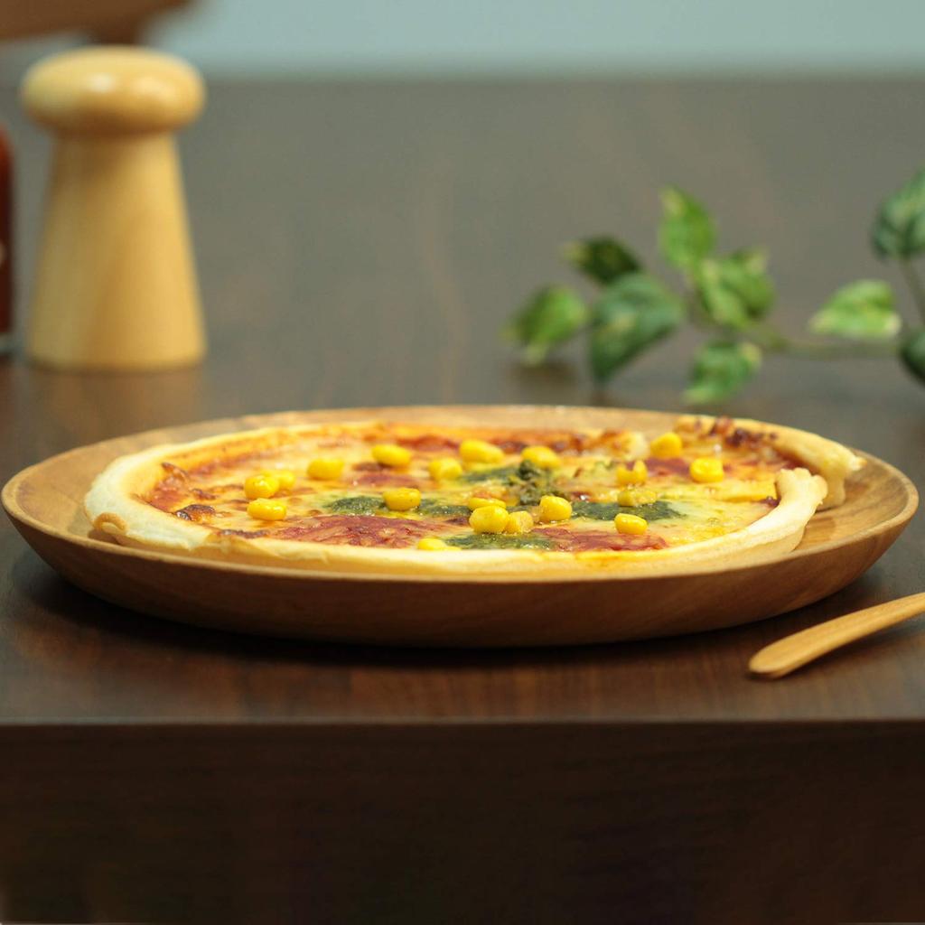 Fuji Boeki Acacia Wooden Round Wide X Handmade from Natural Ideal for Camping and Product 30148 Tray/Plate, 25.4cm 25.4cm Deep, Wood, Picnics, Number