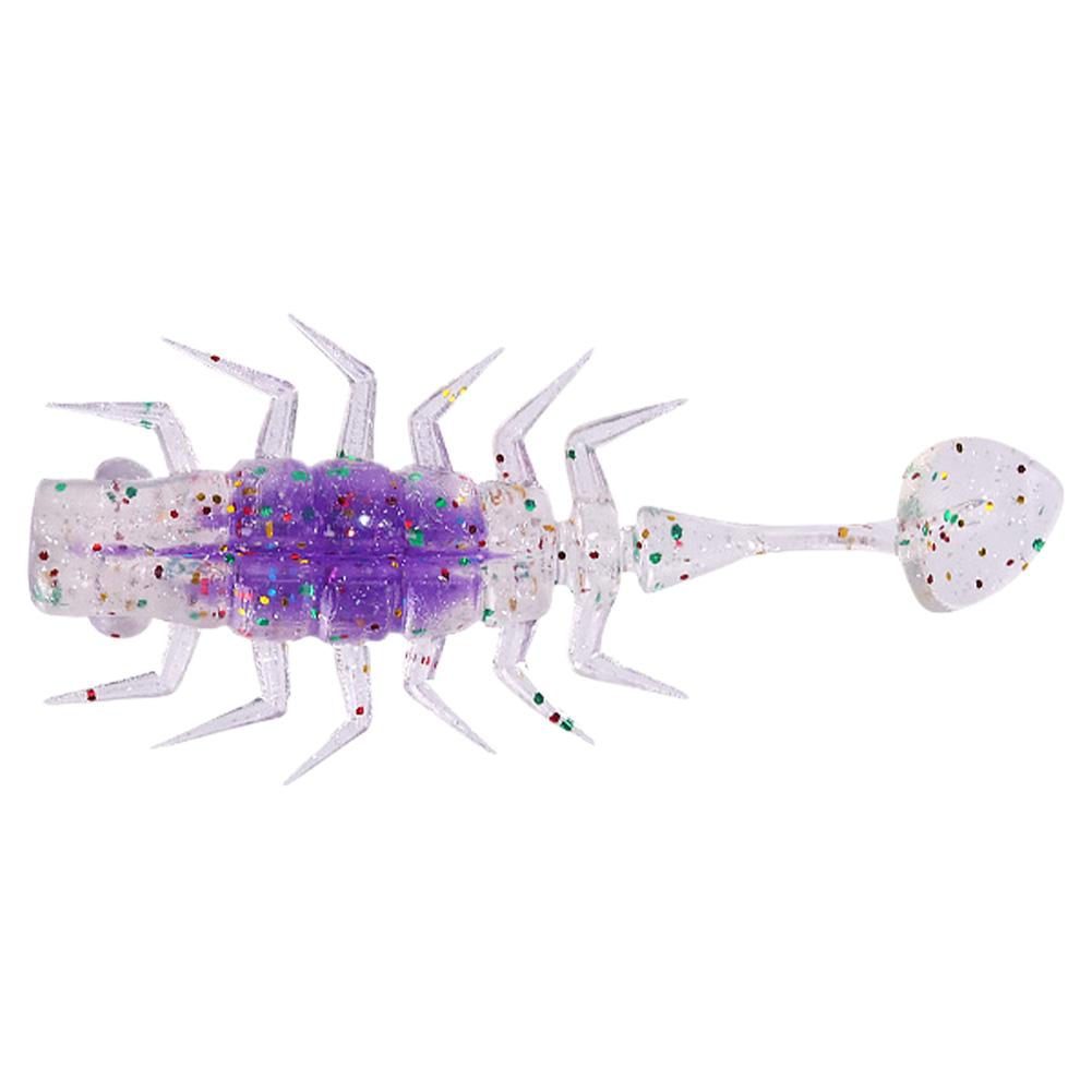 Float Fishing Soft Lure with  Sequins Small Paddle T Tail Bait PVC TPR Artificial Floating T Tail Bait for Bass Fishing