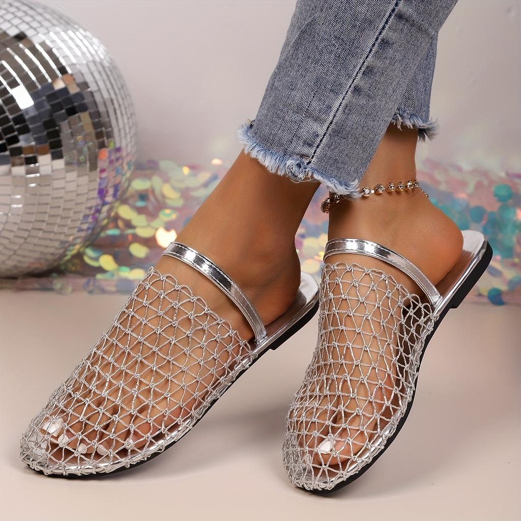 Women's Golden-Tone Woven Jute-like Moccasin Slippers - Open-Toe Arch with Lace-Up Strap & Rubber Sole, All-Season Casual Shoes with Faux Cover Insole