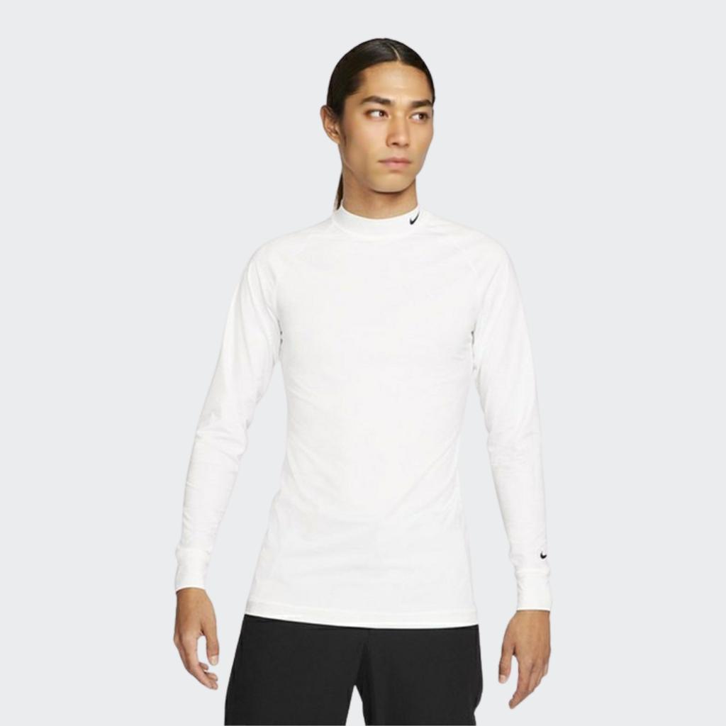Nike Dri-FIT UV Vapor Golf Sport Mock Neck Slim Fit Long Sleeve T-Shirt Men Tops White CU9803-100