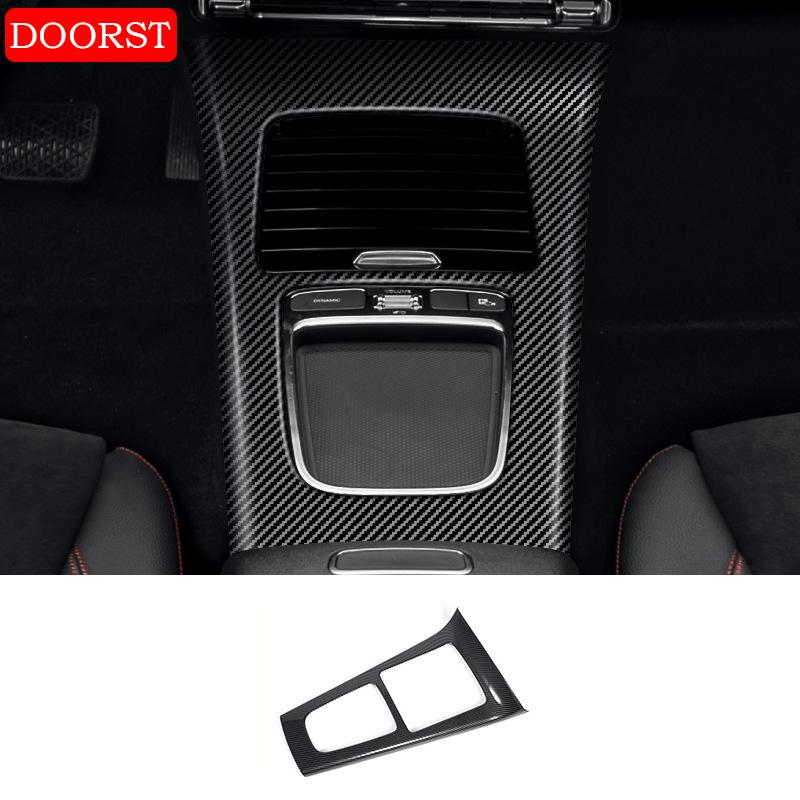 Car Center Console Leather Style Panel Cover Trim Panel Frame Interior Acccessories For Mercedes Benz A CLA Class W177 C118 AMG For A 2018-2022