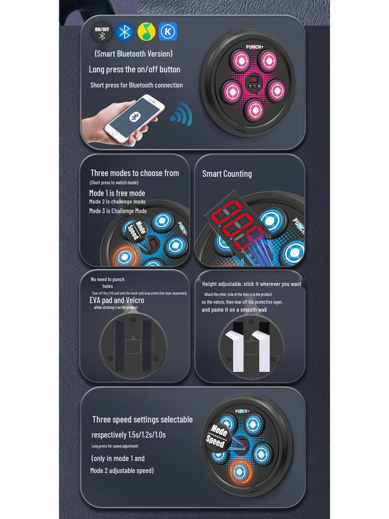 Kids' Bluetooth Boxing Target: Smart Music Fitness Punch Toy