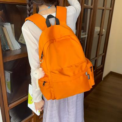 Schoolbag New School Bag Versatile Solid Color College Student Simple Mori Backpack Campus Large Capacity Commuter Computer Backpack