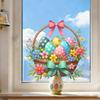Watercolor Easter Egg Basket Bedroom Holiday Decoration Electrostatic Glass Sticker