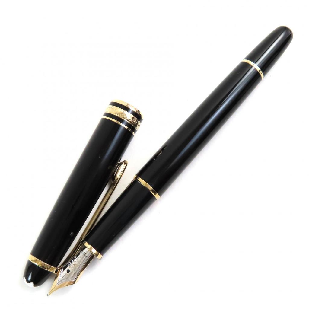 Montblanc Fountain Pen Meisterstück Classic White Star Black Gold 14K Mens Used