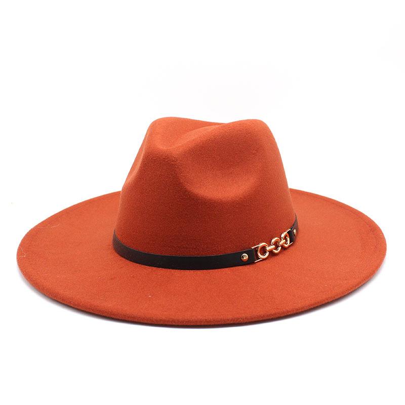 Big Eaves Wool Jazz Top Hat Women'S Casual Big Edge Felt Hat Men'S Jazz Hat 9.5Cm